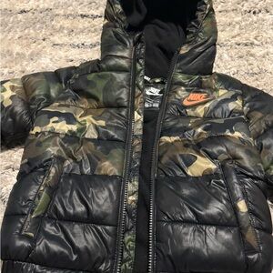 Nike Black and Green Camo Jacket